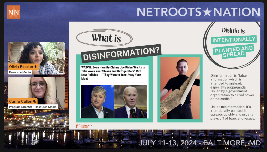 Olivia Blocker presenting at Netroots Nation